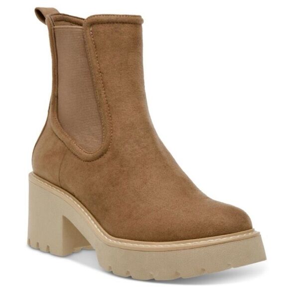 Dv Dolce Vita Women's Tobias Lug Sole Platform Truffle Chelsea Booties 7 New - Picture 1 of 6